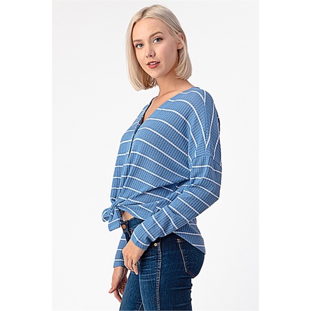 HEART HIPS Waffle knit top